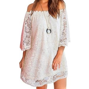 Off shoulder lace dress